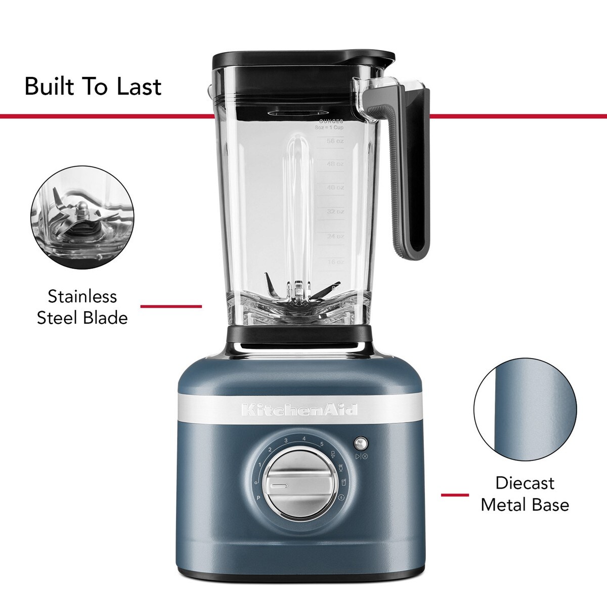 K400 Variable Speed Blender with Tamper - Blue Steel - Image 4