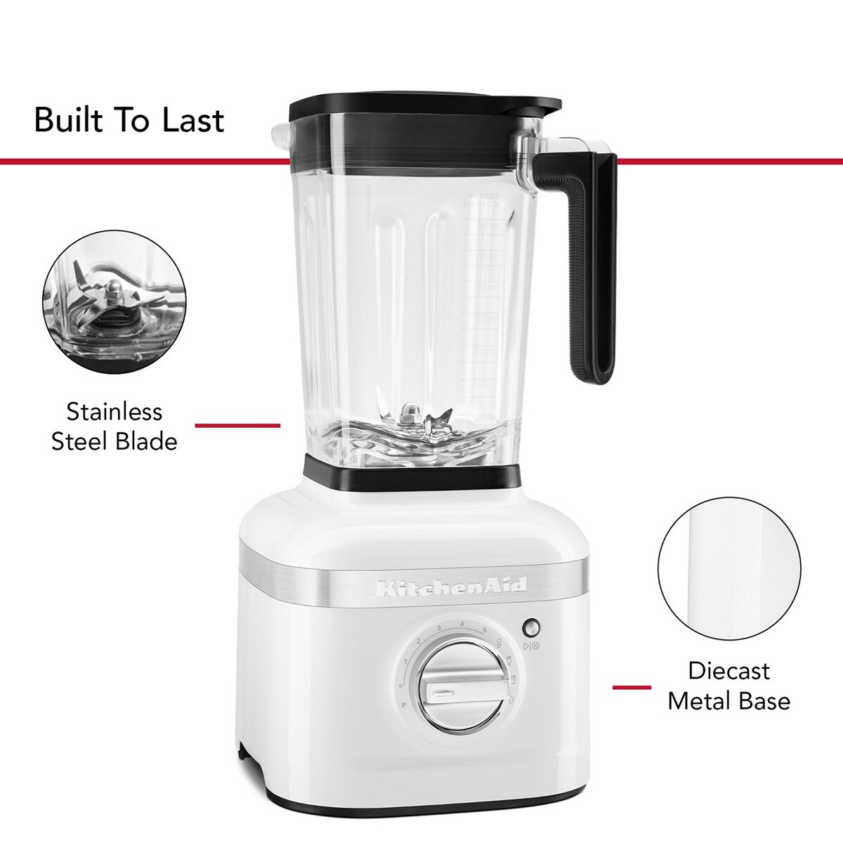 K400 Variable Speed Blender with Tamper - White - Image 4