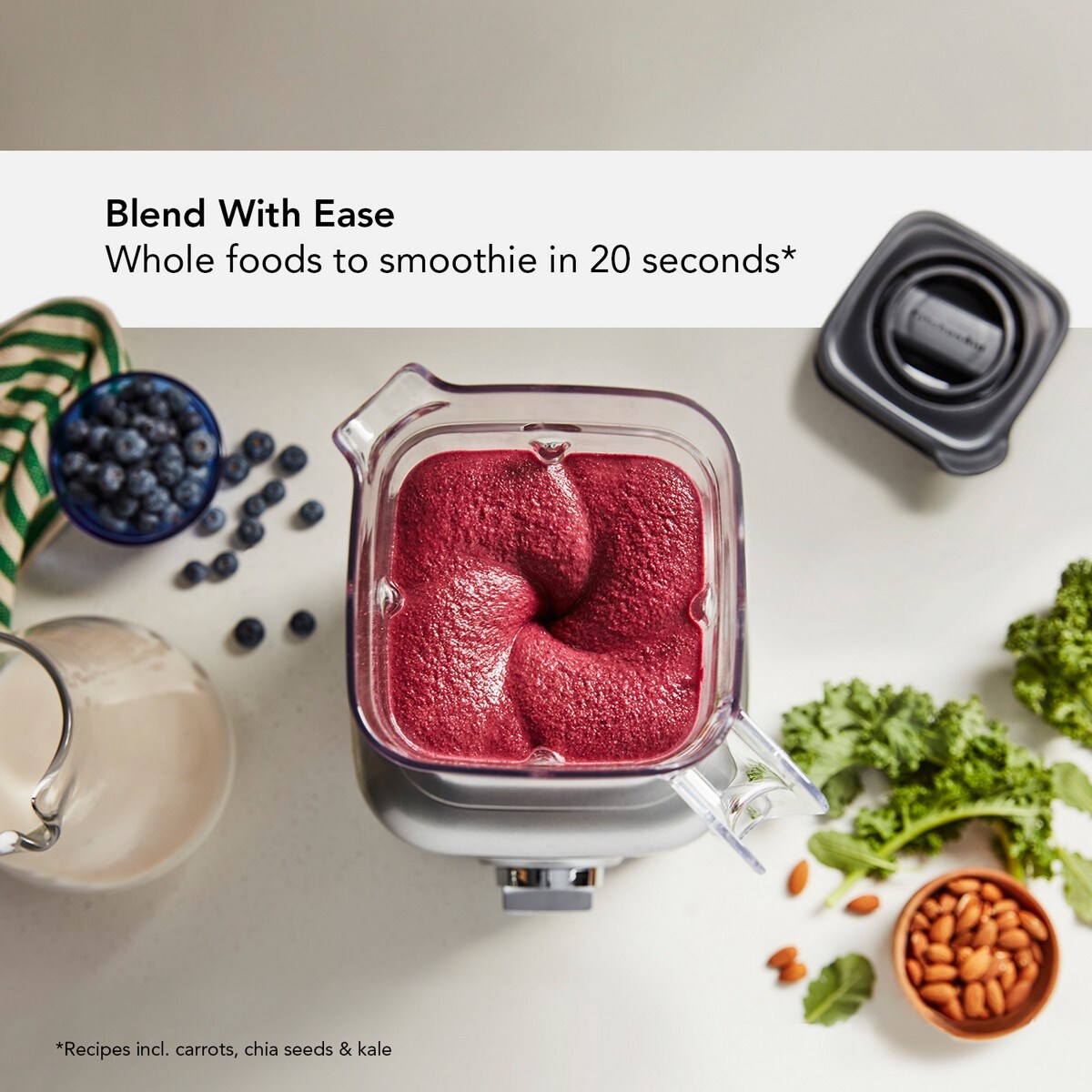 K400 Variable Speed Blender with Personal Blender Jar - White - Image 3