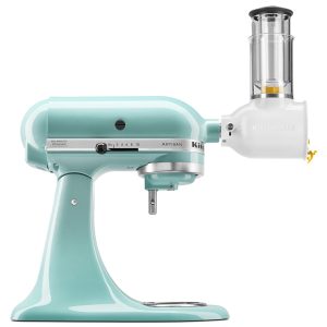 Value Bundle Artisan® Series 5 Quart Tilt-Head Stand Mixer with Fresh Prep Slicer/Shredder Attachment - Aqua Sky