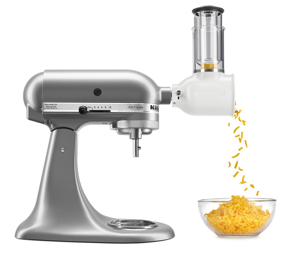 Value Bundle Artisan® Series 5 Quart Tilt-Head Stand Mixer with Fresh Prep Slicer/Shredder Attachment - Contour Silver