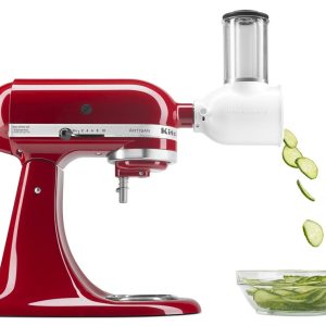 Value Bundle Artisan® Series 5 Quart Tilt-Head Stand Mixer with Fresh Prep Slicer/Shredder Attachment - Empire Red