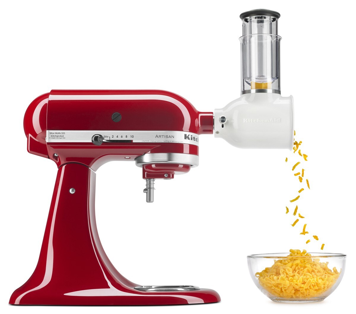 Value Bundle Artisan® Series 5 Quart Tilt-Head Stand Mixer with Fresh Prep Slicer/Shredder Attachment - Empire Red - Image 2