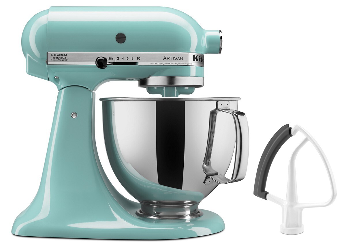 Value Bundle Artisan® Series 5 Quart Tilt-Head Stand Mixer with Flex Edge Beater - Aqua Sky