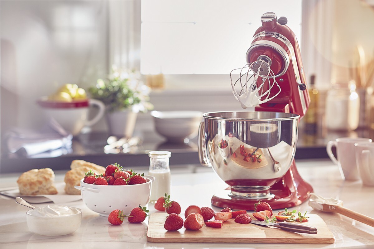 Value Bundle Artisan® Series 5 Quart Tilt-Head Stand Mixer with Flex Edge Beater - Empire Red - Image 4