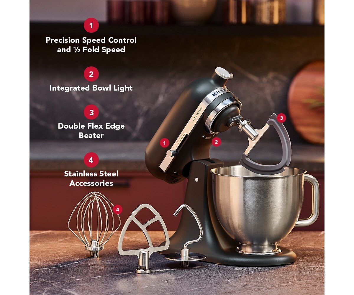 Artisan Plus Series 5 Quart Tilt-Head Stand Mixer - Black Matte - Image 2