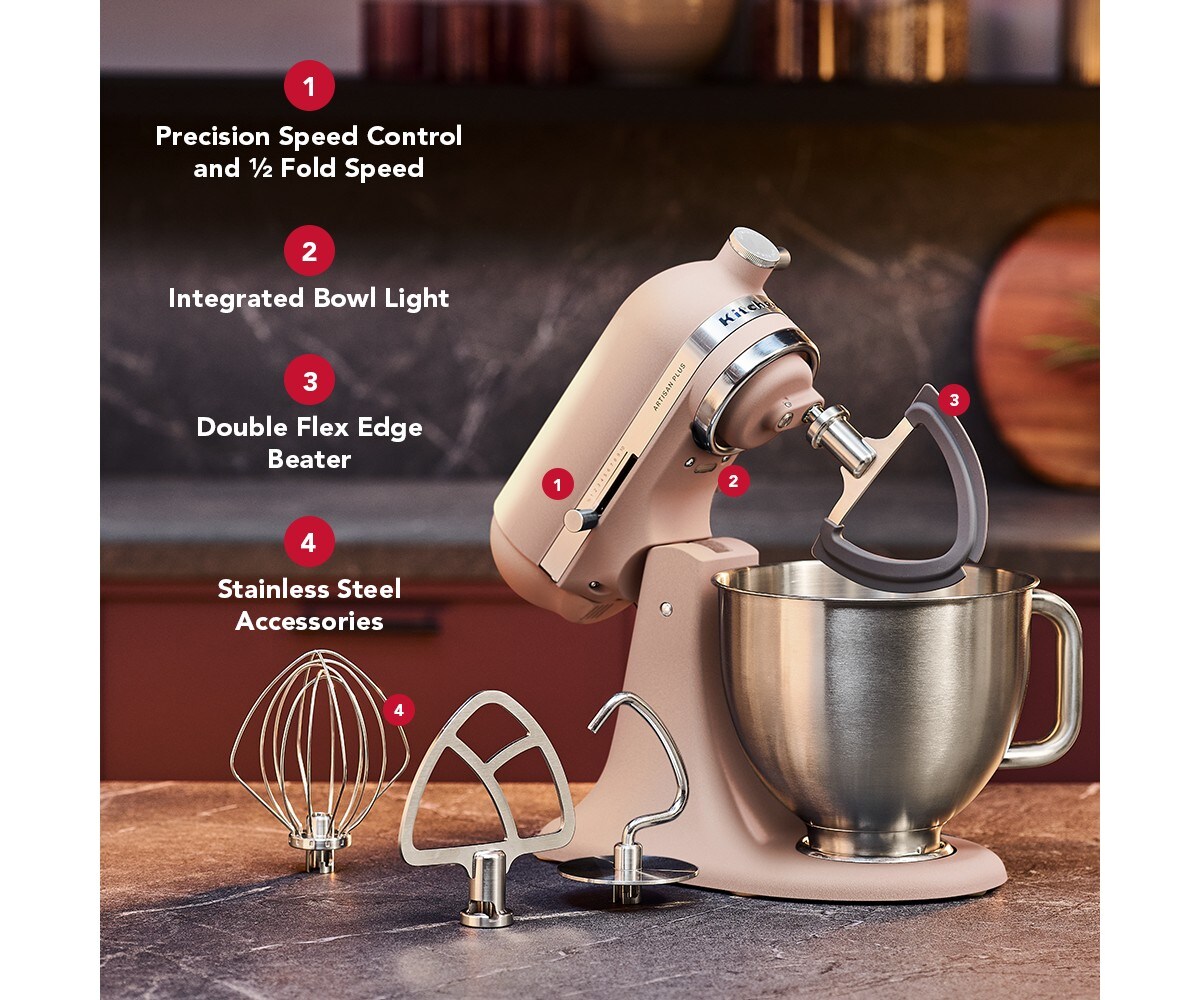 Artisan Plus Series 5 Quart Tilt-Head Stand Mixer - Feather Pink - Image 2
