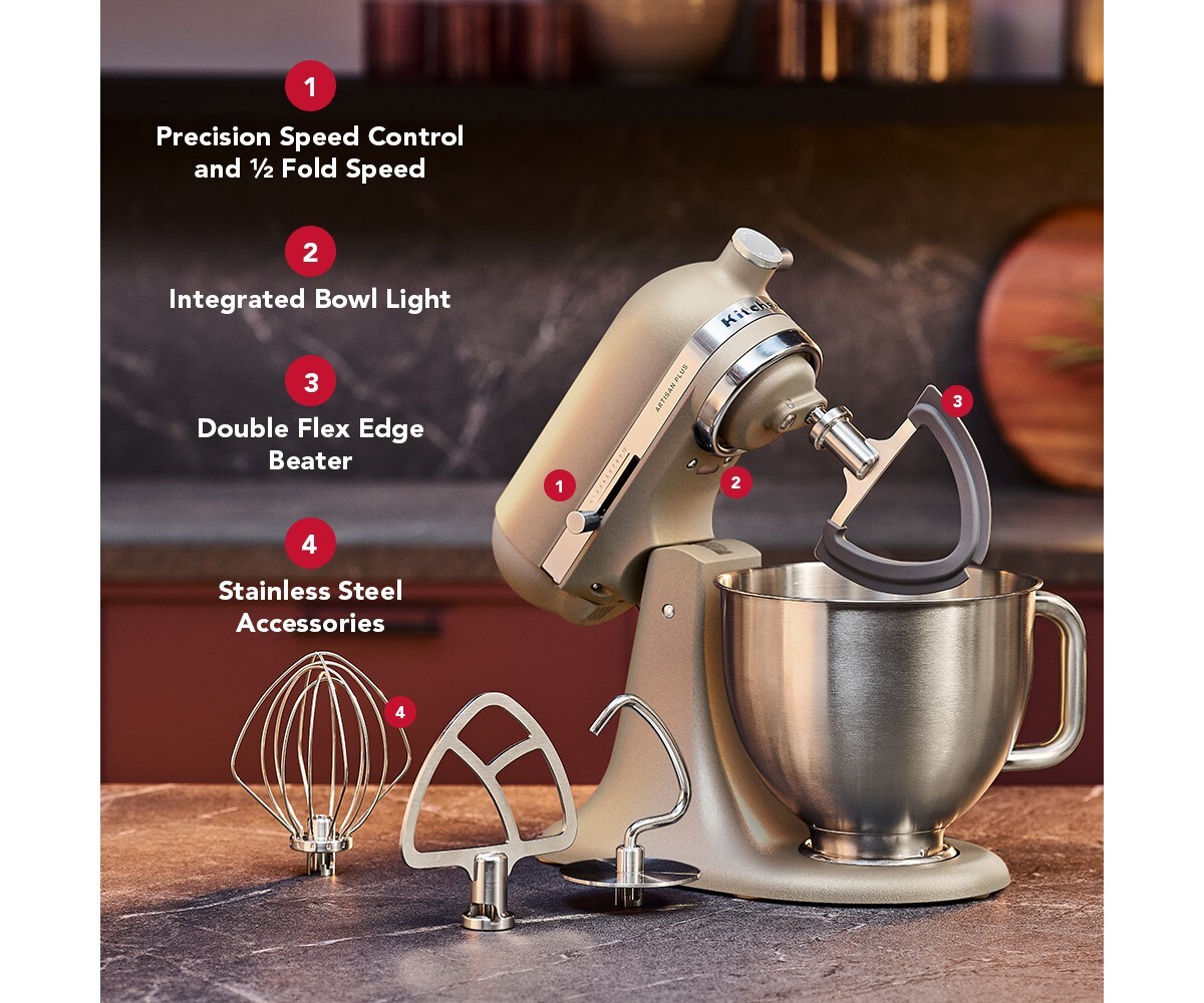 Artisan Plus Series 5 Quart Tilt-Head Stand Mixer - Oat - Image 2