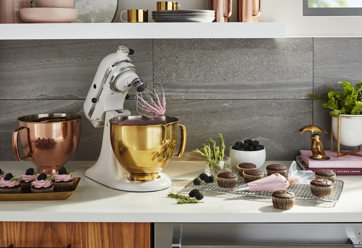 5 Quart Tilt-Head Metallic Finish Stainless Steel Bowl - Radiant Gold - Image 5