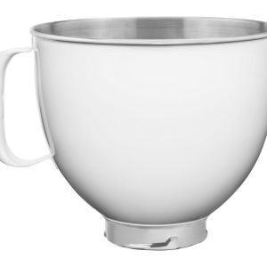 5 Quart Tilt-Head Colorfast Finish Stainless Steel Bowl - White