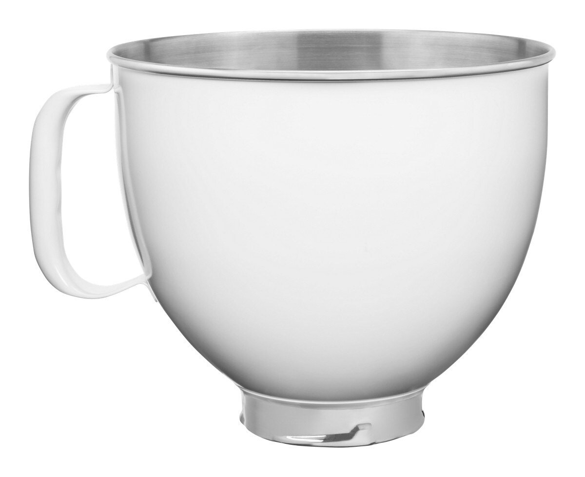 5 Quart Tilt-Head Colorfast Finish Stainless Steel Bowl - White