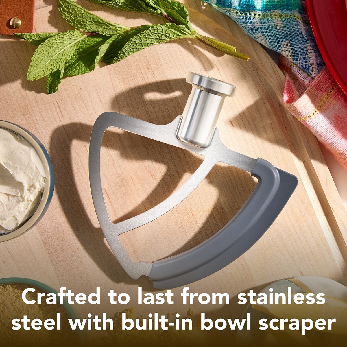 Durable stainless steel flex edge beater for select KitchenAid® tilt-head stand mixers - Image 2