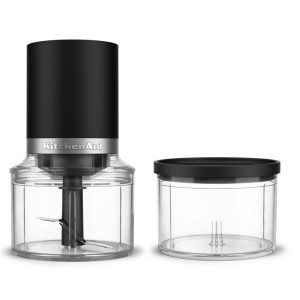KitchenAid Go® Cordless Top Down Chopper with 2 Bowls - Includes Battery - Black Matte