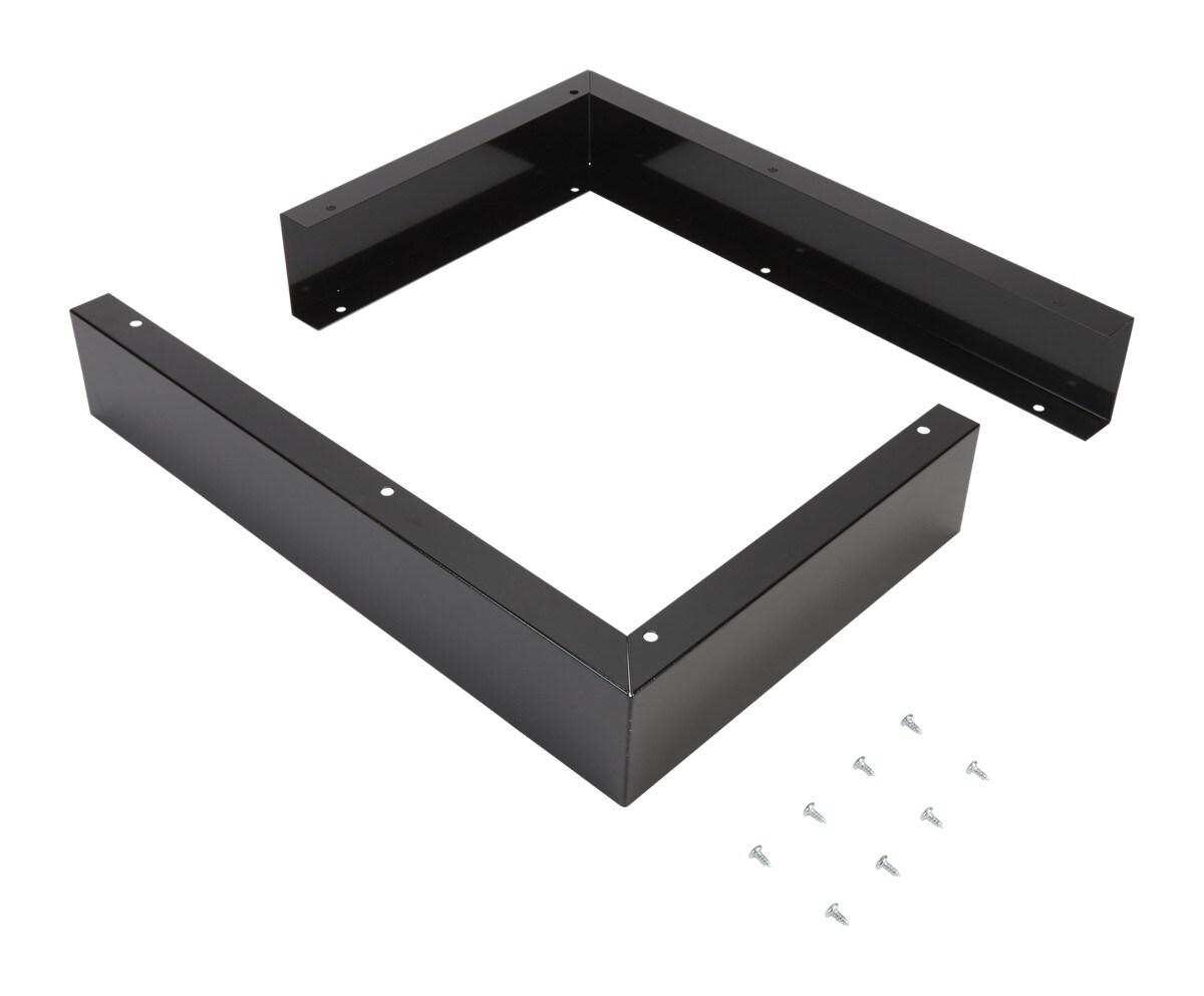 3" X 17 1/4" X 11" Microwave Side Panel Kit with (2) black filler panels, mounting hardware, and instructions