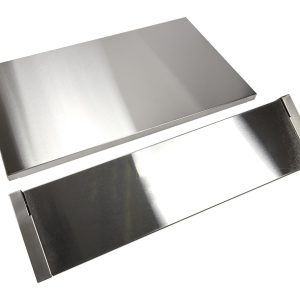 Stainless Steel Backsplash with Dual Position Shelf, measures 36" W x 22" H - for 36" Range or Cooktop