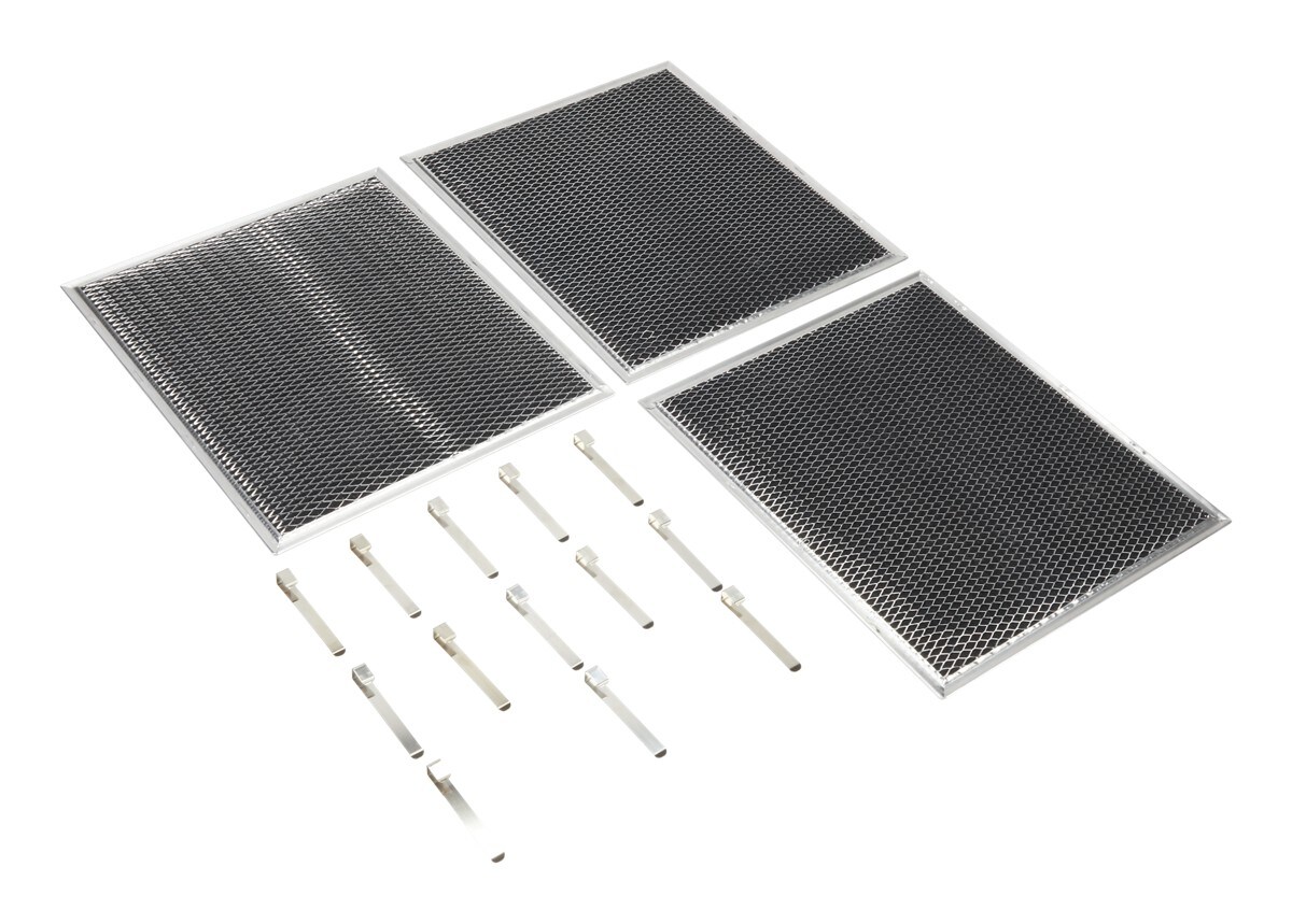 Range Hood Charcoal Replacement Filter Kit for Models IH6302YS, IHW6302YB, IHW7302YS (Includes 3 Filters and 12 Clips)