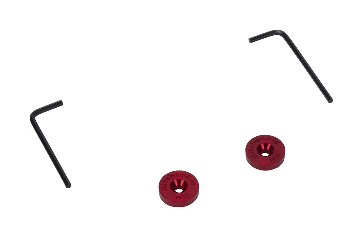 Refrigerator Handle Medallion (Set of 2) with Wrenches (1-INCHES 1- METRIC) for KAD Models - Red