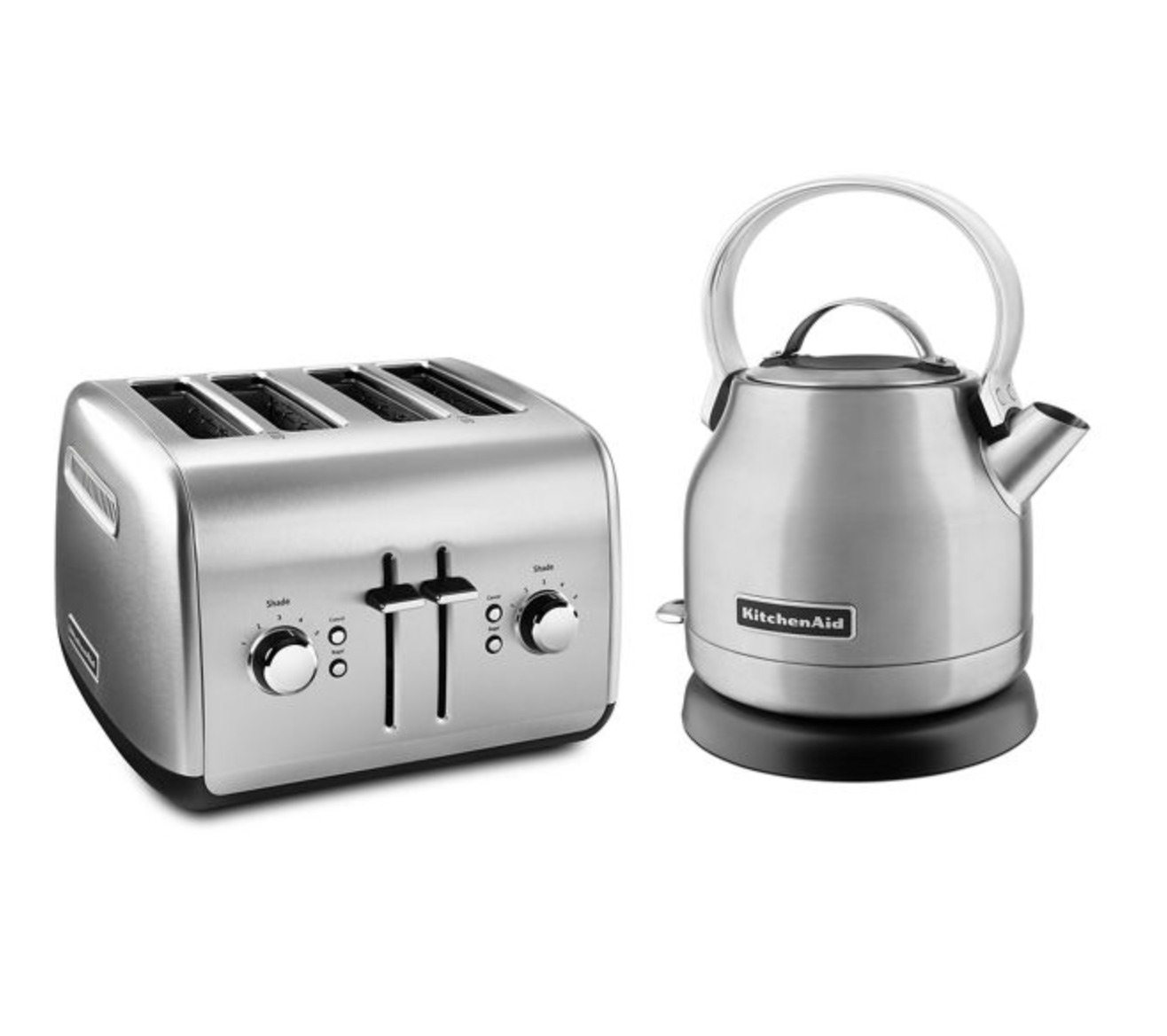 Breakfast Bundle (4-Slice Toaster and 1.25L Electric Kettle) - Brushed Stainless Steel