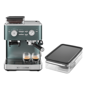 Coffee Set: Semi Auto Espresso + 8 Oz. Removable Bean Hopper - Juniper