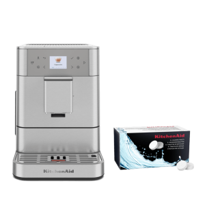 Coffee Set: Fully Auto Espresso KF6 + Cleaning Tablets - Brushed Stainless Steel