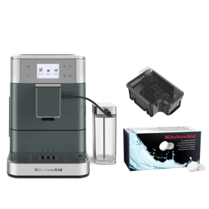 Coffee Set: Fully Auto Espresso KF7 + Cleaning Tablets + 9.5 Oz. Removable Bean Hopper - Juniper