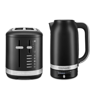 Breakfast Set: Toaster 2 slice + Electric Kettle - Black Matte