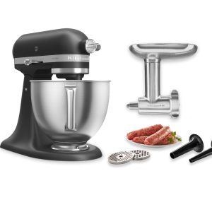 Artisan® 5-Qt Mixer with Premium Touchpoints & Metal Food Grinder Attachment - Black Matte