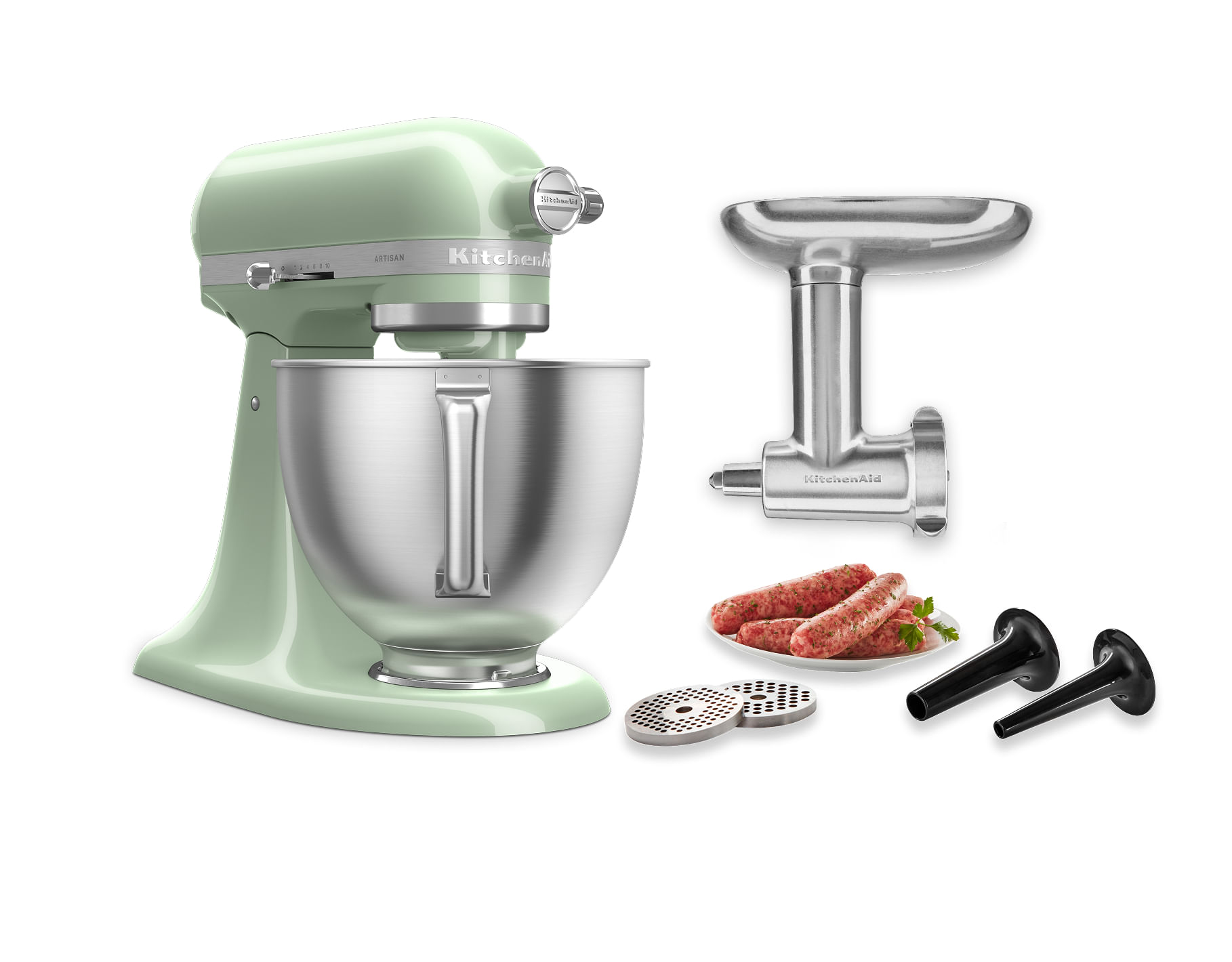 Artisan® 5-Qt Mixer with Premium Touchpoints & Metal Food Grinder Attachment - Pistachio
